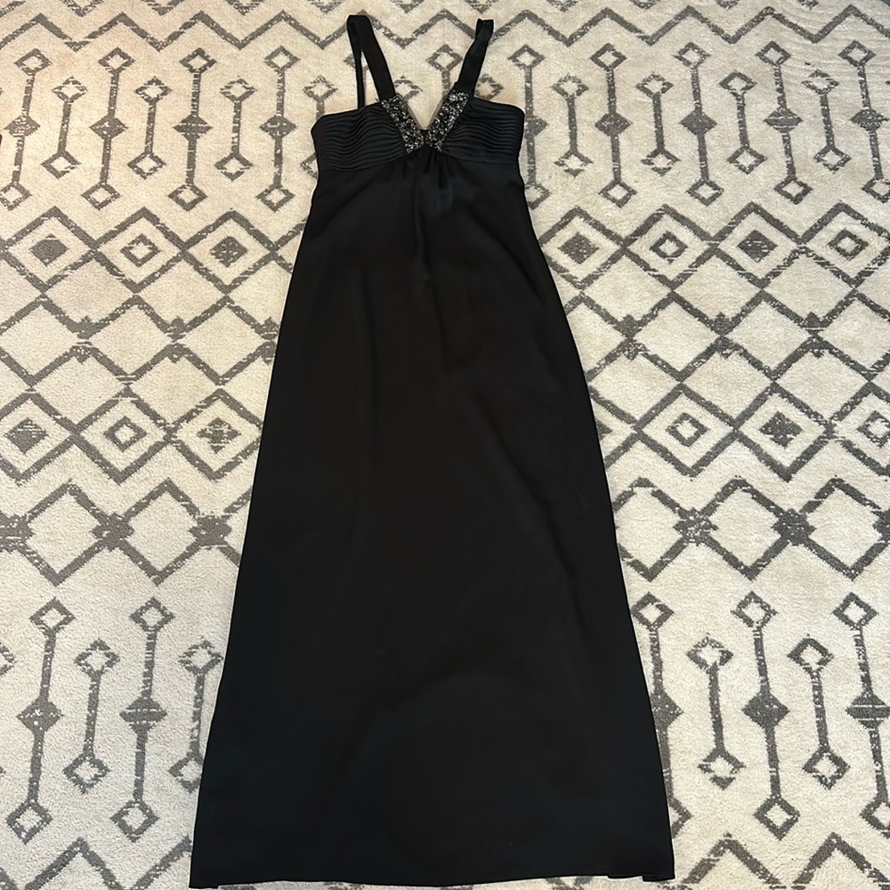 BCBG MaxAzria Satin Gown Sz 4P/S - Black